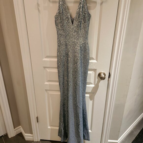 Dress the Population Ice Blue "Harper" Sequin Gown - Picture 1 of 6